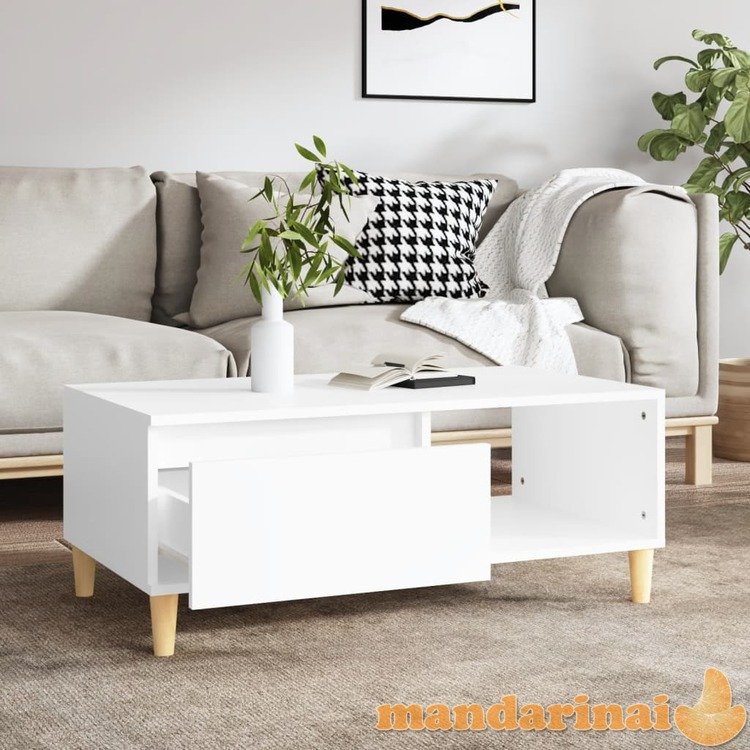 Kavos staliukas, baltos spalvos, 90x50x36,5cm, apdirbta mediena