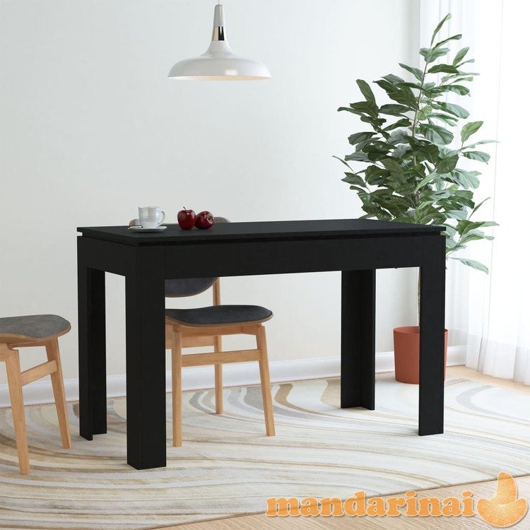 Valgomojo stalas, juodos spalvos, 120x60x76cm, mdp