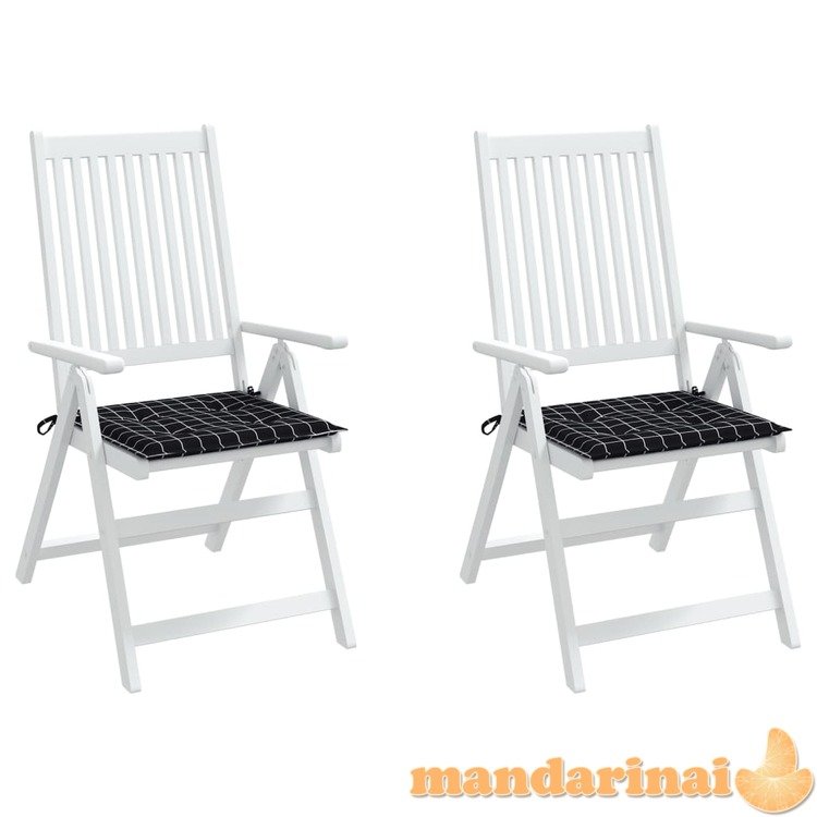 Kėdės pagalvėlės, 2vnt., 40x40x3cm, audinys, juodi langeliai