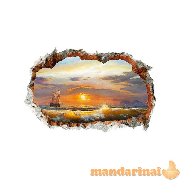 3D lipdukas interjerui „Vaizdas į vandenyną“