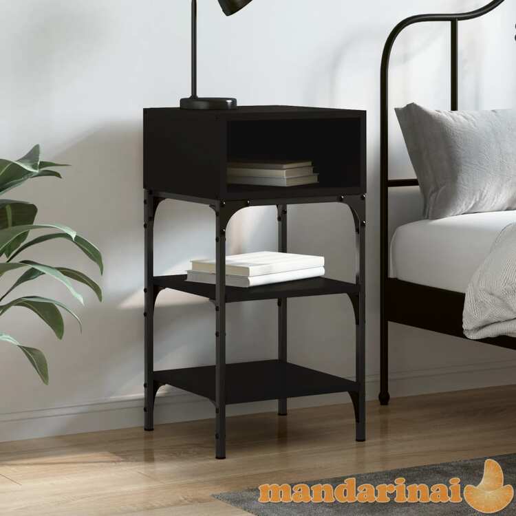 Naktinis staliukas, juodas, 35x34,5x70cm, apdirbta mediena