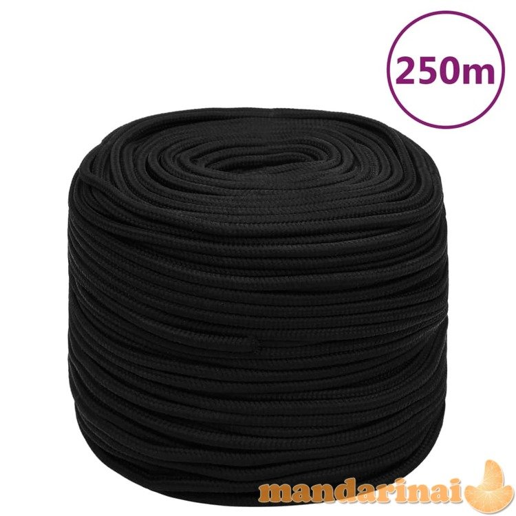 Darbo virvė, juodos spalvos, 10mm, 250m, poliesteris