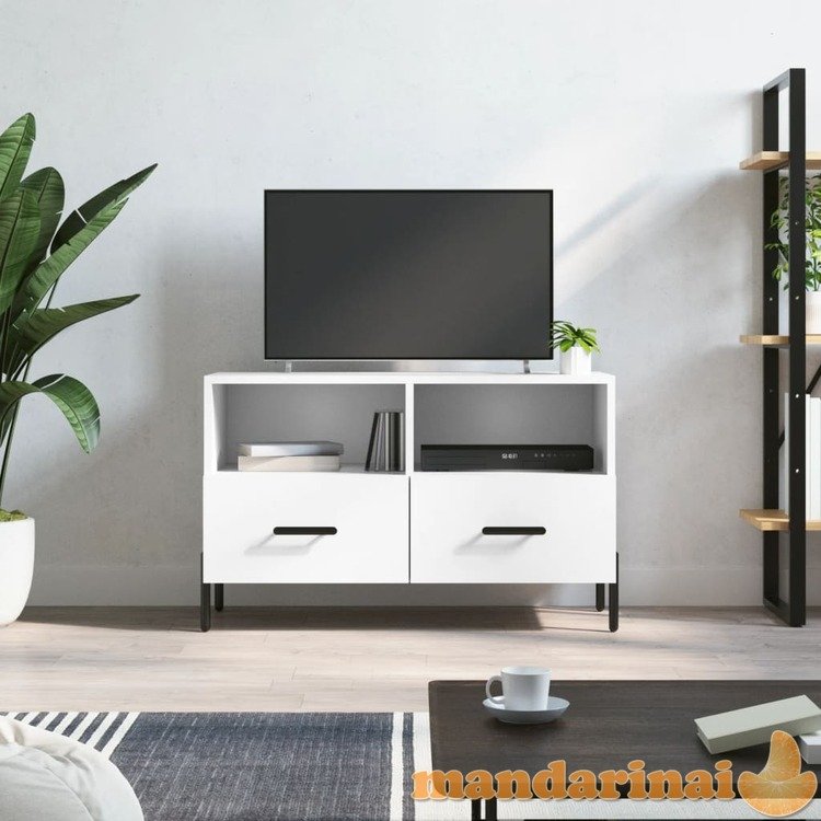 Televizoriaus spintelė, baltos spalvos, 80x36x50cm, mediena