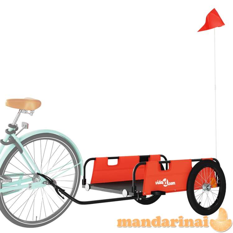 Krovininė dviračio priekaba, oranžinė, oksfordo audinys/geležis