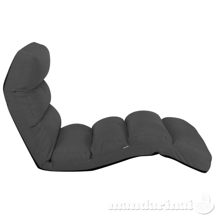 Sulankstomas čiužinukas-kėdė, antracito spalvos, dirbtinė oda