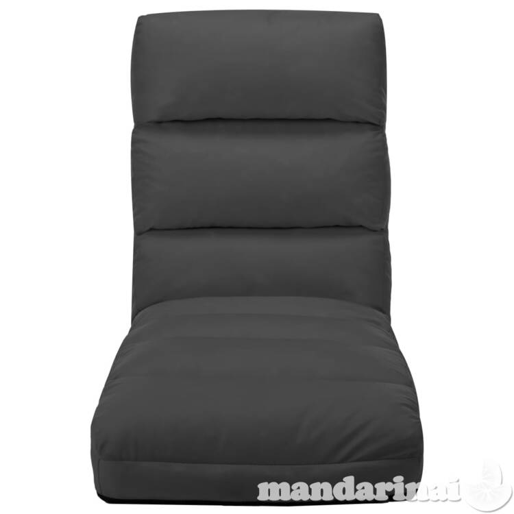 Sulankstomas čiužinukas-kėdė, antracito spalvos, dirbtinė oda