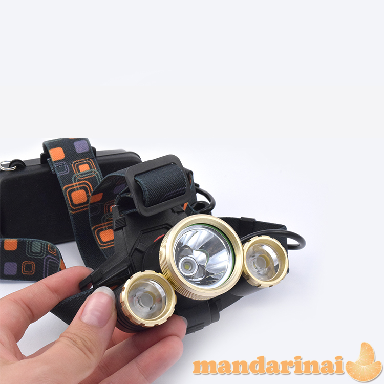 CREE 8000LM T6 3 LED galvos prožektorius