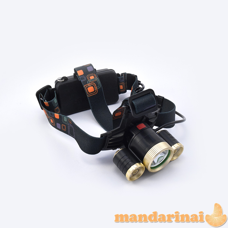 CREE 8000LM T6 3 LED galvos prožektorius