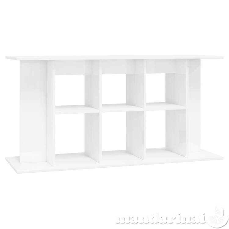 Akvariumo stovas, baltas, 120x40x60cm, mediena, blizgus