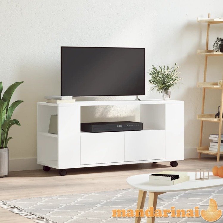Televizoriaus spintelė, baltos spalvos, 102x34,5x43cm, mediena