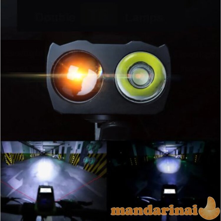 Daugiafunkcinis dviračio kompiuteris su žibintais