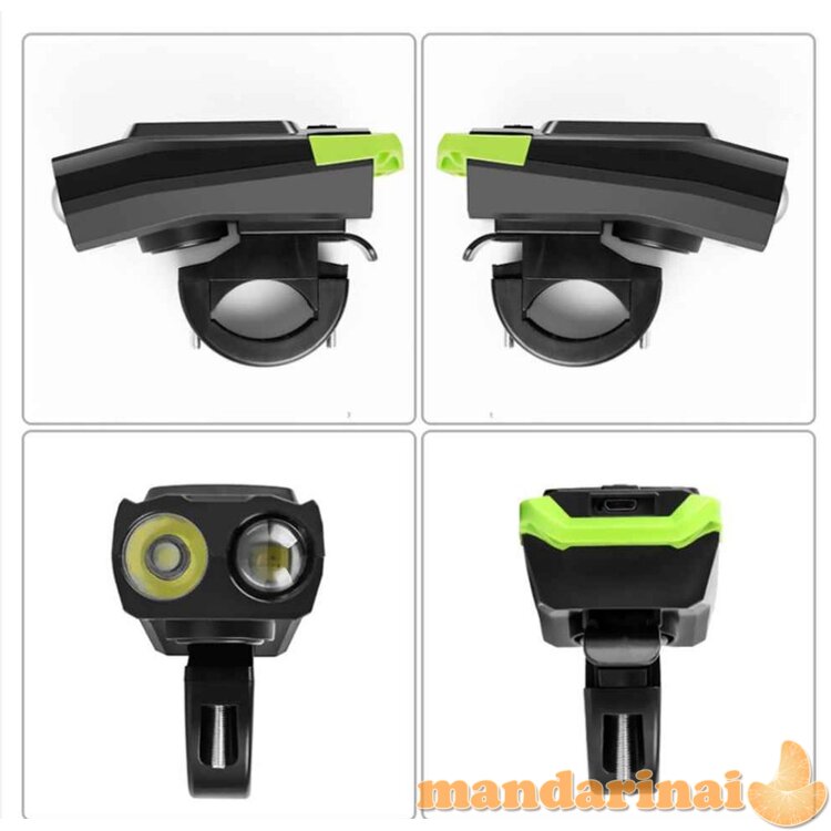 Daugiafunkcinis dviračio kompiuteris su žibintais