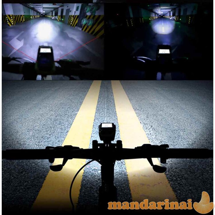 Daugiafunkcinis dviračio kompiuteris su žibintais