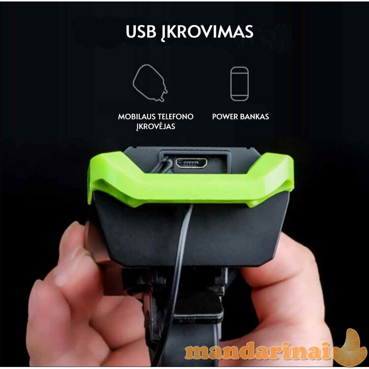 Daugiafunkcinis dviračio kompiuteris su žibintais