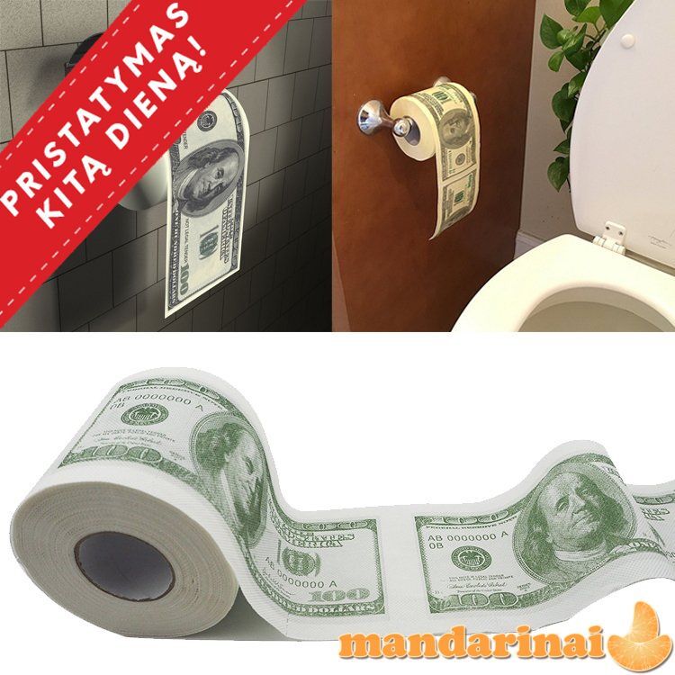 Tualetinis popierius „100 eurų- dolerių“