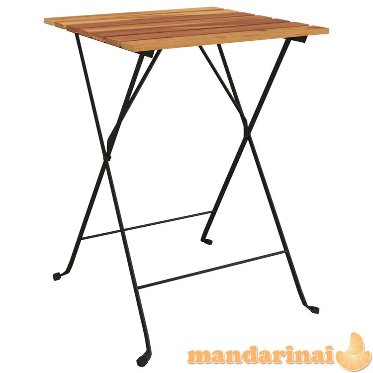 Sulankstomas bistro stalas, 55x54x71cm, tikmedis ir plienas