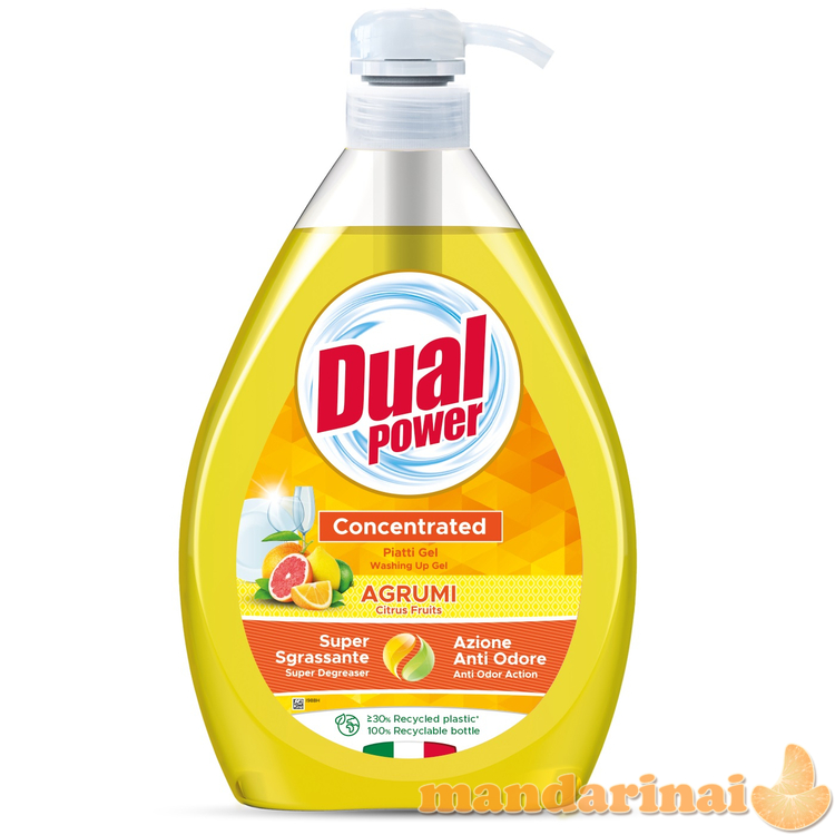 DUAL POWER indų plovimo skystis 1 l su siurbliu Agrumi