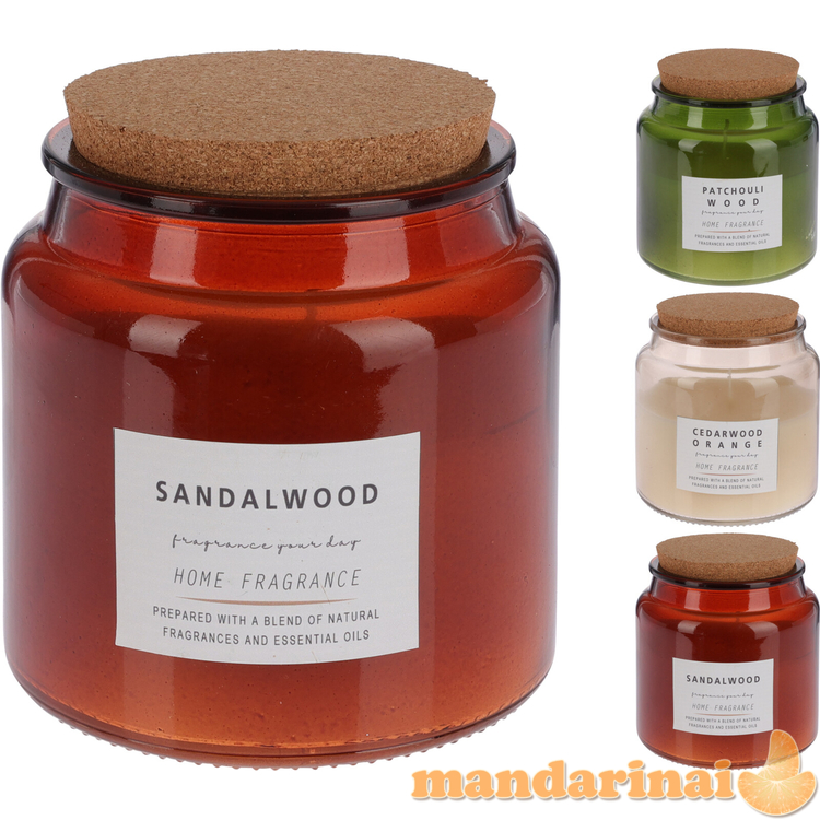 STIKLINĖ ŽVAKĖ 10 CM SU KAMŠČIU BOHO