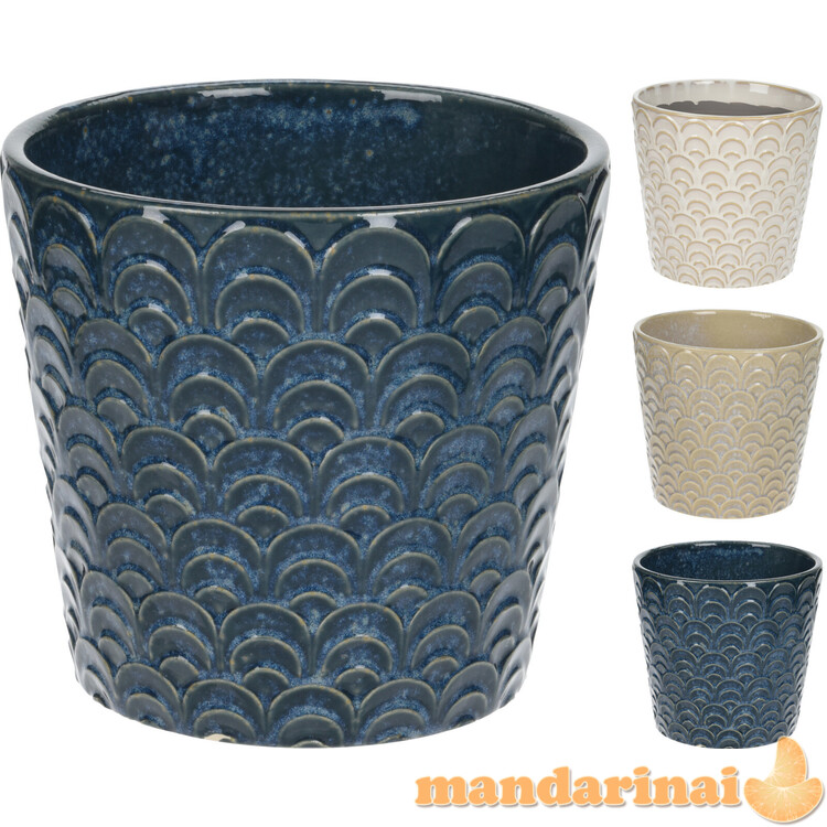 Glazūruotas gėlių vazonas 16.5xh16cm 3 TIPAI