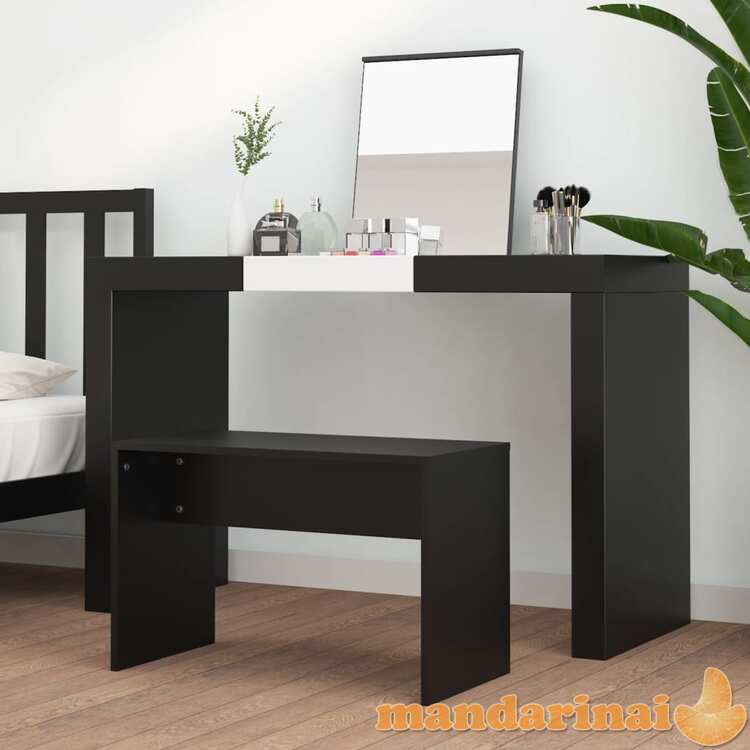 Kosmetinio staliuko kėdutė, juoda, 70x35x45cm, apdirbta mediena