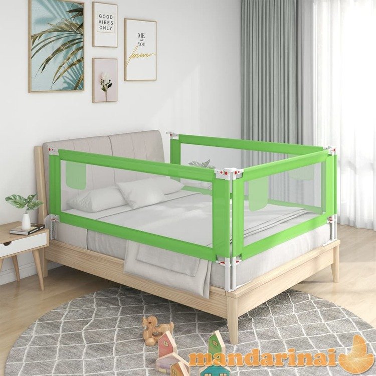 Apsauginis turėklas vaiko lovai, žalias, 160x25cm, audinys