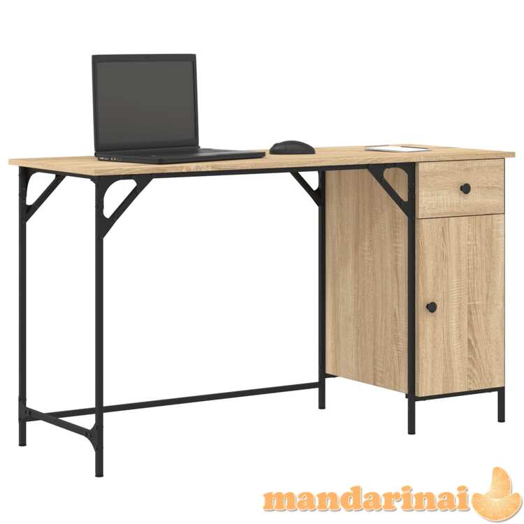 Kompiuterio stalas, ąžuolo, 131x48x75cm, apdirbta mediena