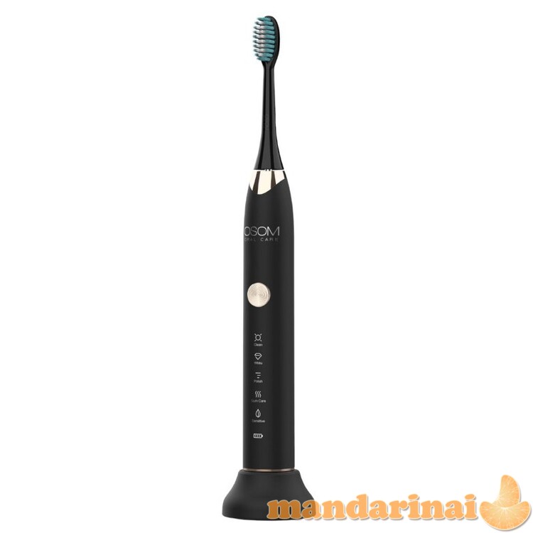 Įkraunamas, elektrinis, garsinis dantų šepetėlis, juodas 