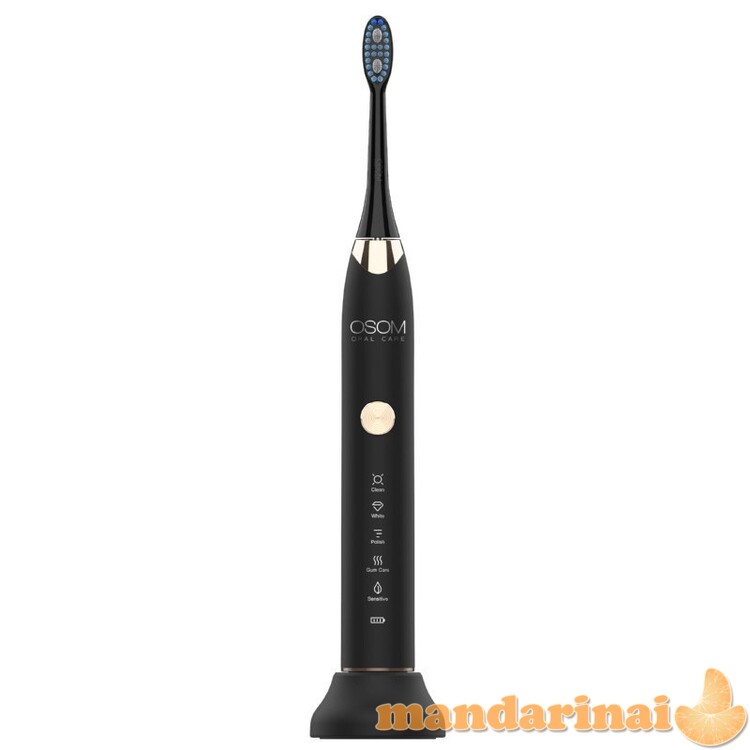 Įkraunamas, elektrinis, garsinis dantų šepetėlis, juodas 