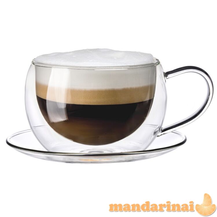 Termo stiklinės su lėkštutėm 270 ml,  2