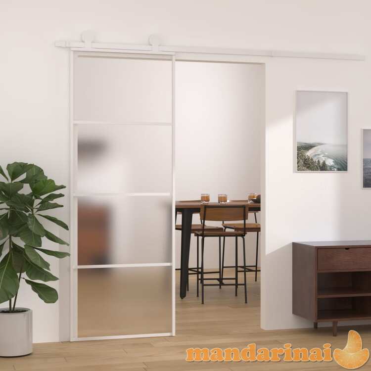 Stumdomos durys, baltos, 76x205cm, esg stiklas ir aliuminis