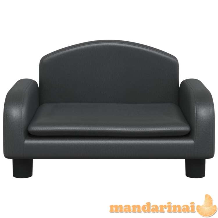 Vaikiška sofa, juodos spalvos, 50x40x30 cm, dirbtinė oda