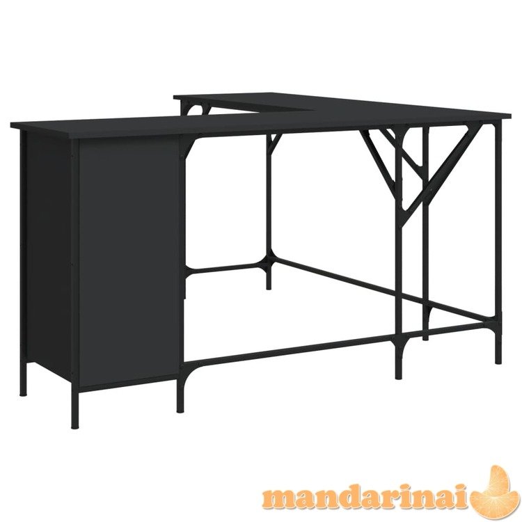 Rašomasis stalas, juodas, 141x141x75cm, apdirbta mediena