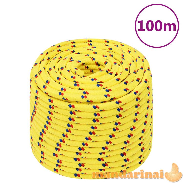 Valties virvė, geltonos spalvos, 12mm, 100m, polipropilenas