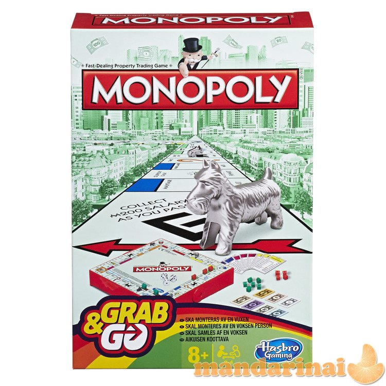 MONOPOLY Travel game Grab&Go (in Finnish and Swedish lang.)