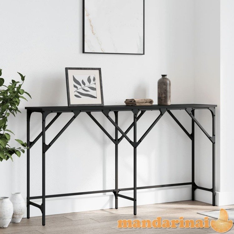 Konsolinis staliukas, juodas, 140x29x75cm, apdirbta mediena