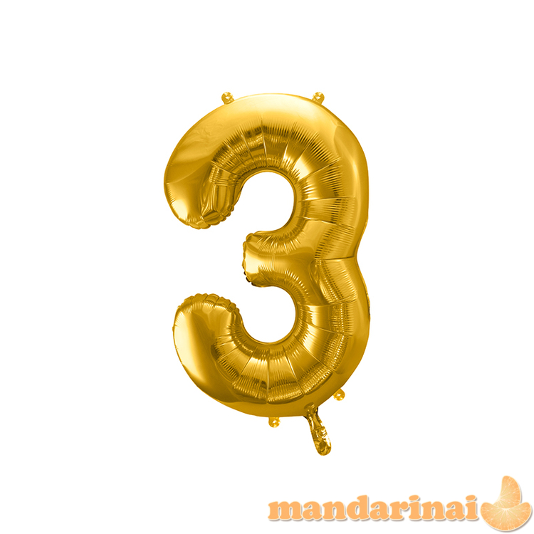 Foil Balloon Number   3  , 86cm, gold