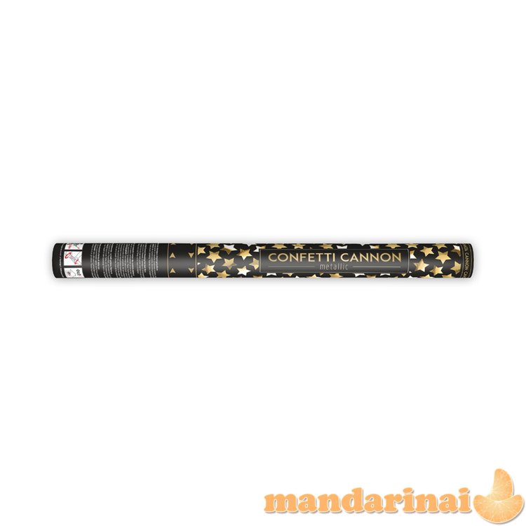 Confetti cannon with stars, gold, 60cm