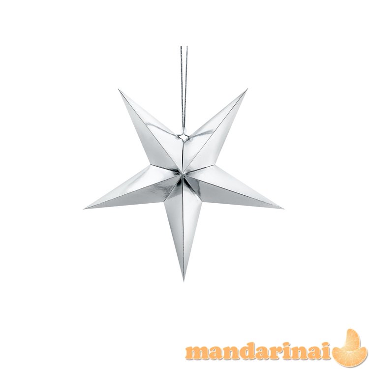 Paper star, 45cm, silver