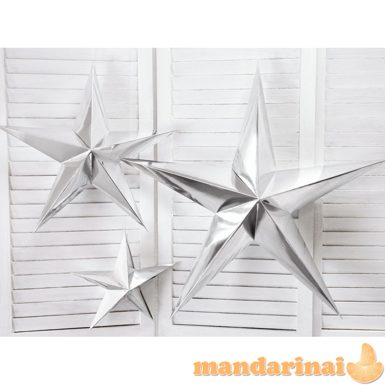 Paper star, 45cm, silver 6