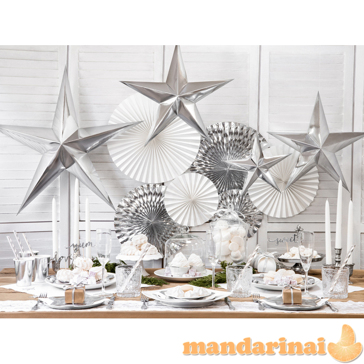 Paper star, 45cm, silver 2