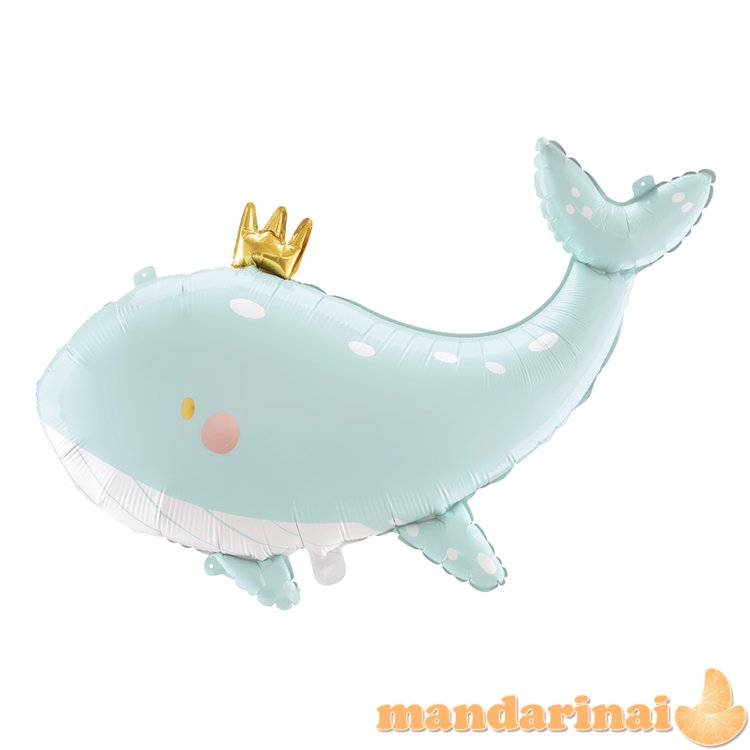 Foil balloon Whale, 93x60 cm, sky-blue