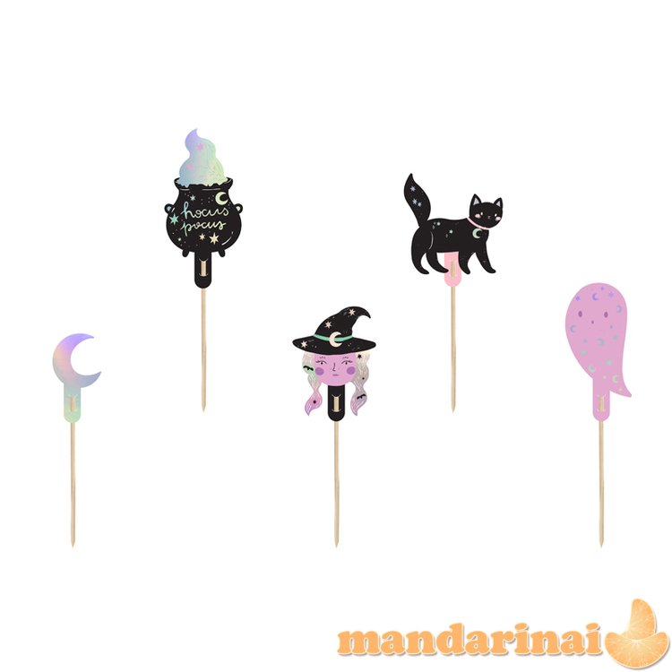 Cupcake toppers Halloween, 14 cm, mix (1 pkt / 6 pc.)