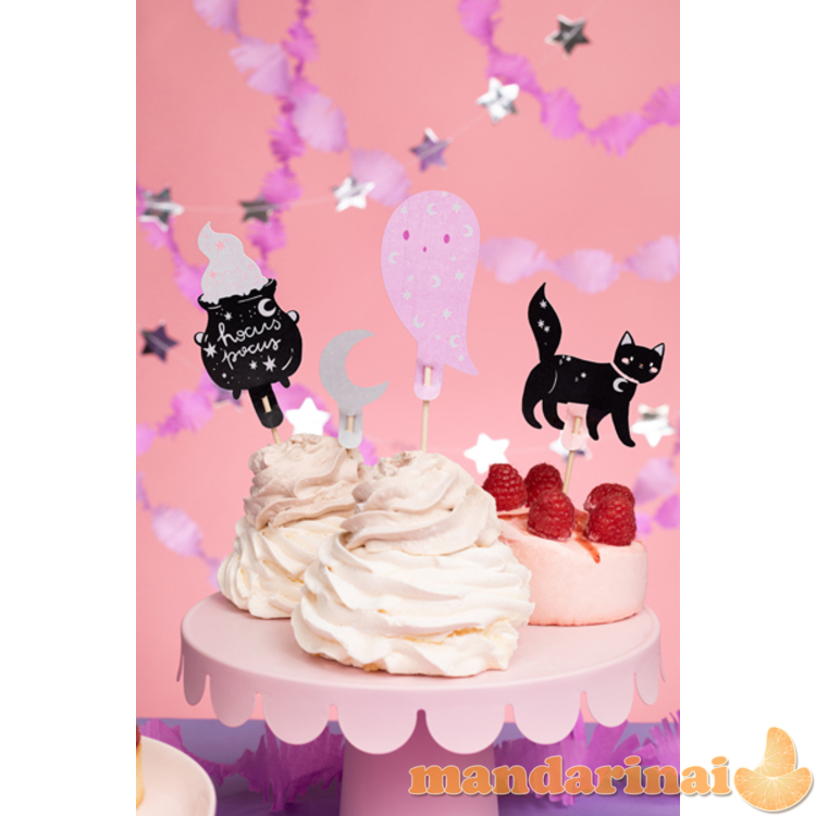 Cupcake toppers Halloween, 14 cm, mix (1 pkt / 6 pc.)