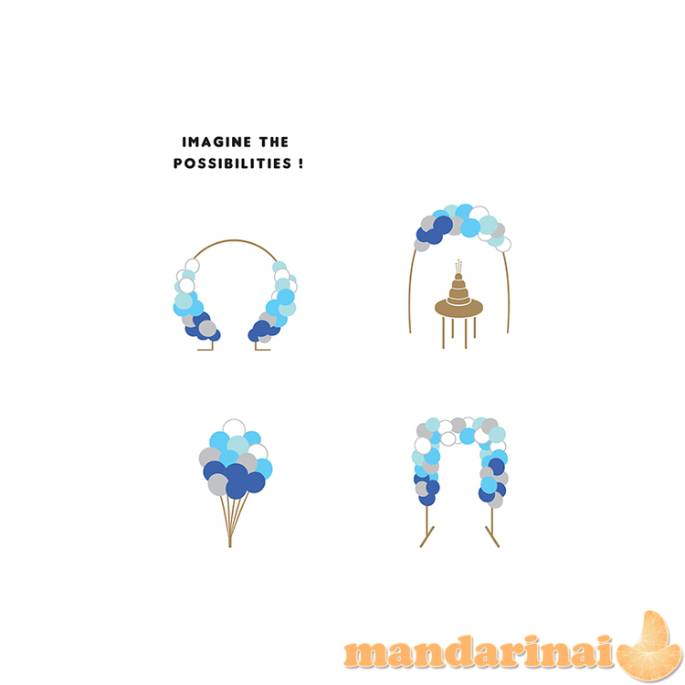 Balloon garland - blue, 200cm (1 pkt / 60 pc.) 4