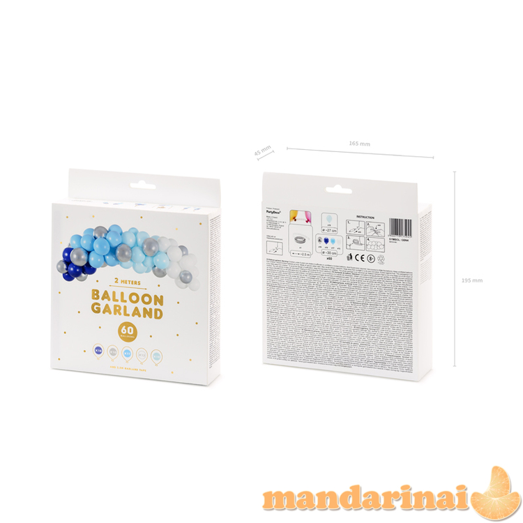 Balloon garland - blue, 200cm (1 pkt / 60 pc.) 1