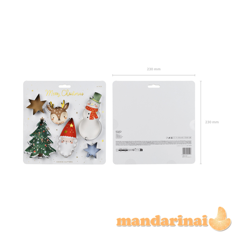 Cookie cutters Merry Christmas, silver (1 pkt / 6 pc.) 1