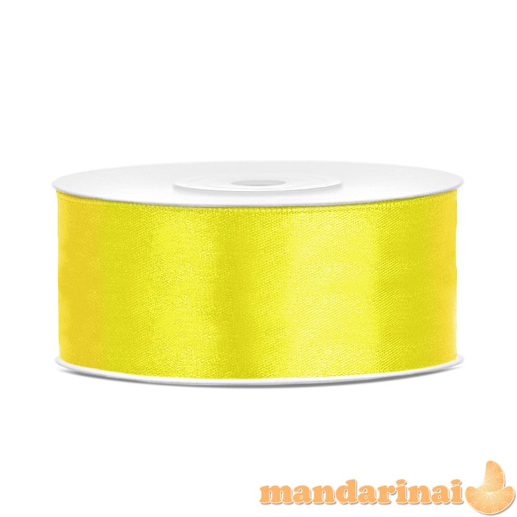 Satin Ribbon, yellow, 25mm/25m (1 pc. / 25 lm)