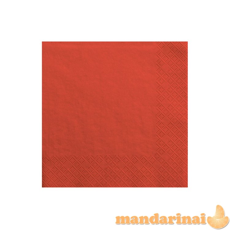 Napkins, 3 layers, red, 33x33cm (1 pkt / 20 pc.)
