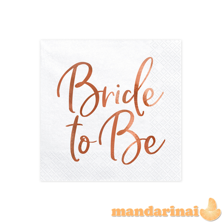 Napkins Bride to be, rose gold,  33x33cm (1 pkt / 20 pc.)