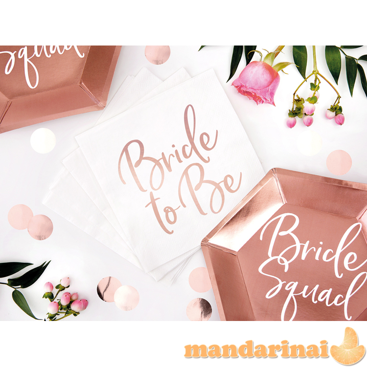 Napkins Bride to be, rose gold,  33x33cm (1 pkt / 20 pc.) 2